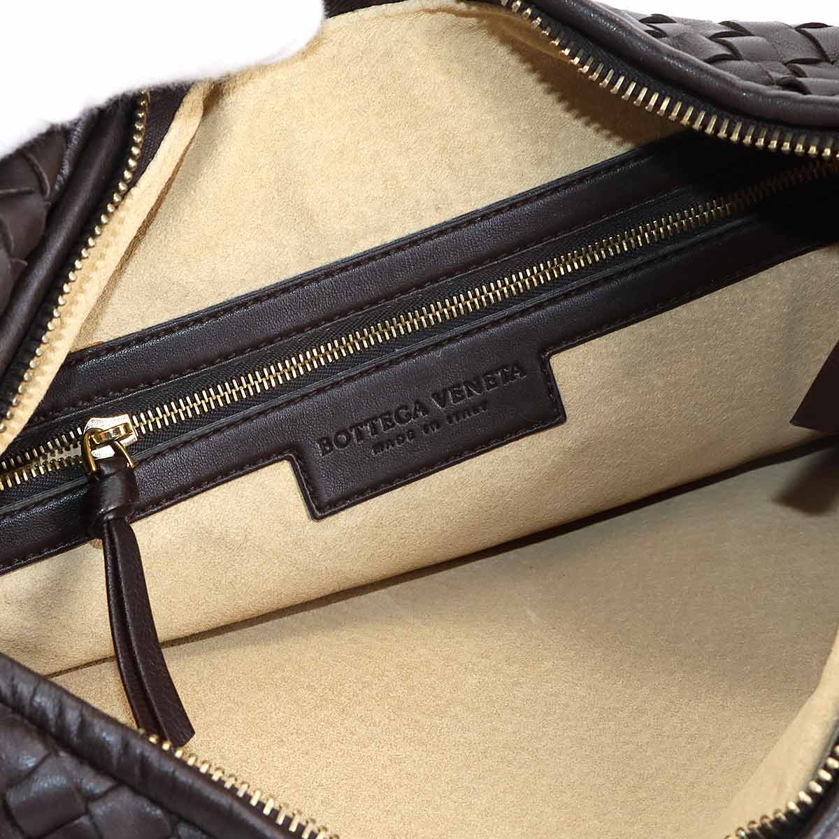 Intrecciato Veneta Shoulder Bag Leather Brown 115653