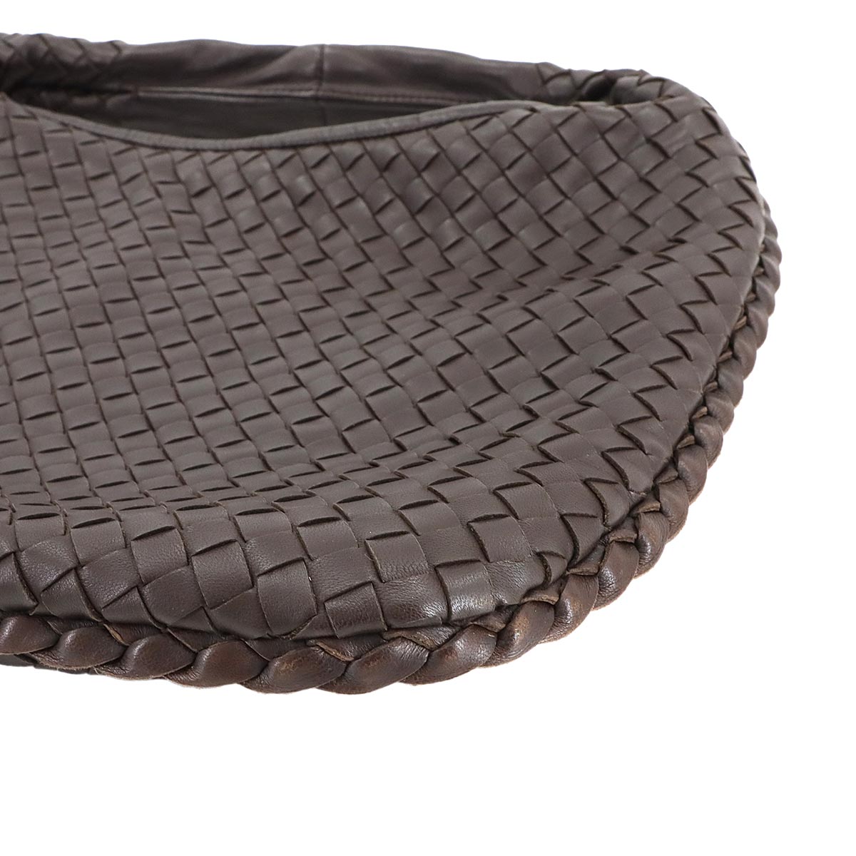 Intrecciato Veneta Shoulder Bag Leather Brown 115653