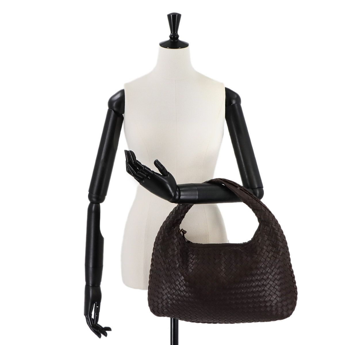 Intrecciato Veneta Shoulder Bag Leather Brown 115653