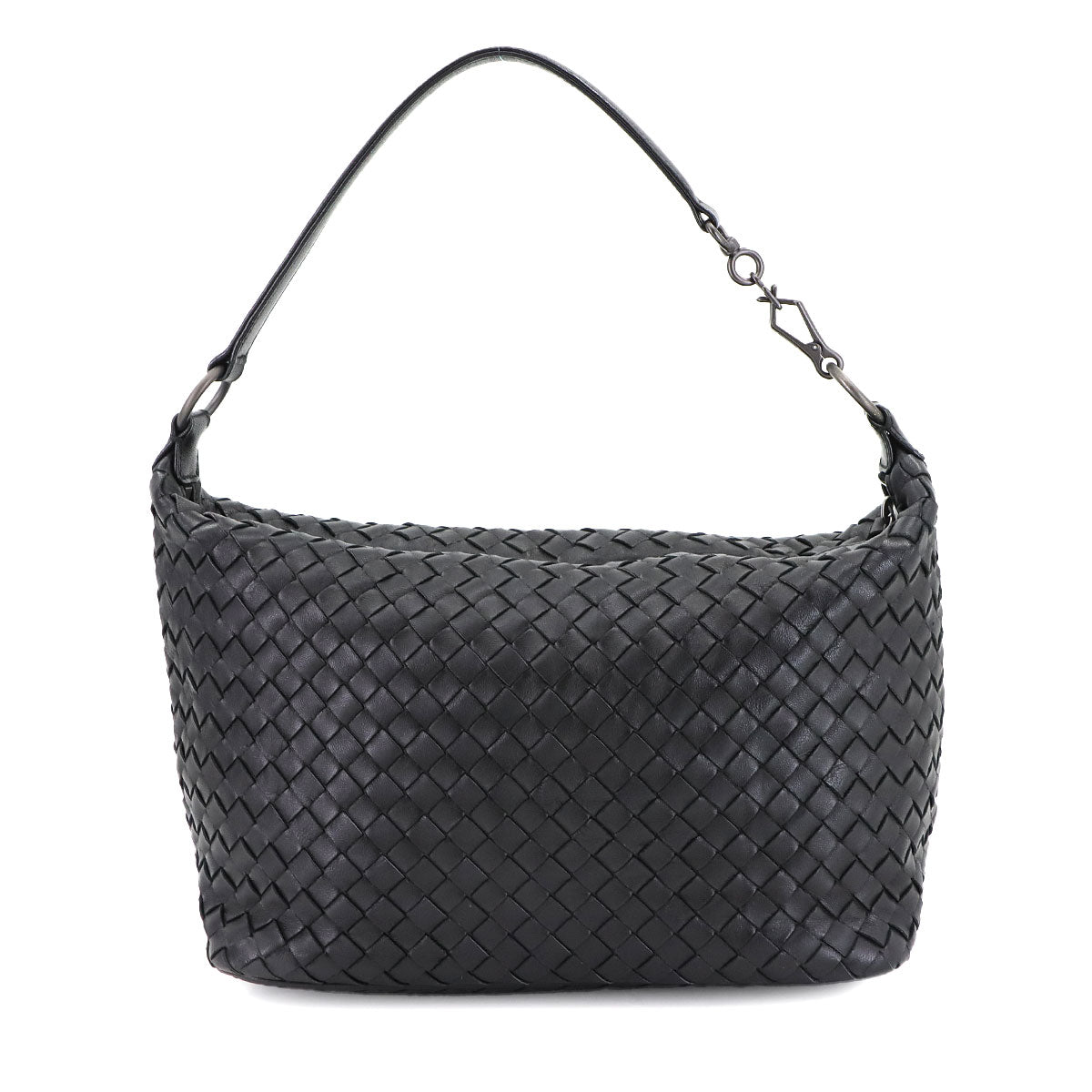 Intrecciato Shoulder Bag Leather Black 239988