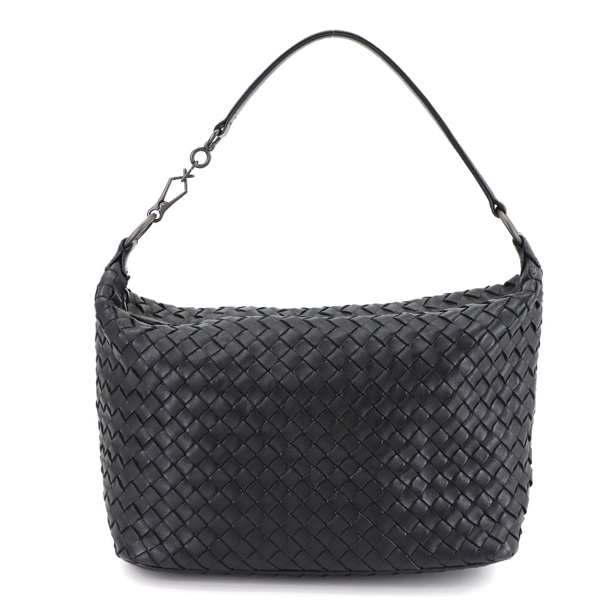 Intrecciato Shoulder Bag Leather Black 239988