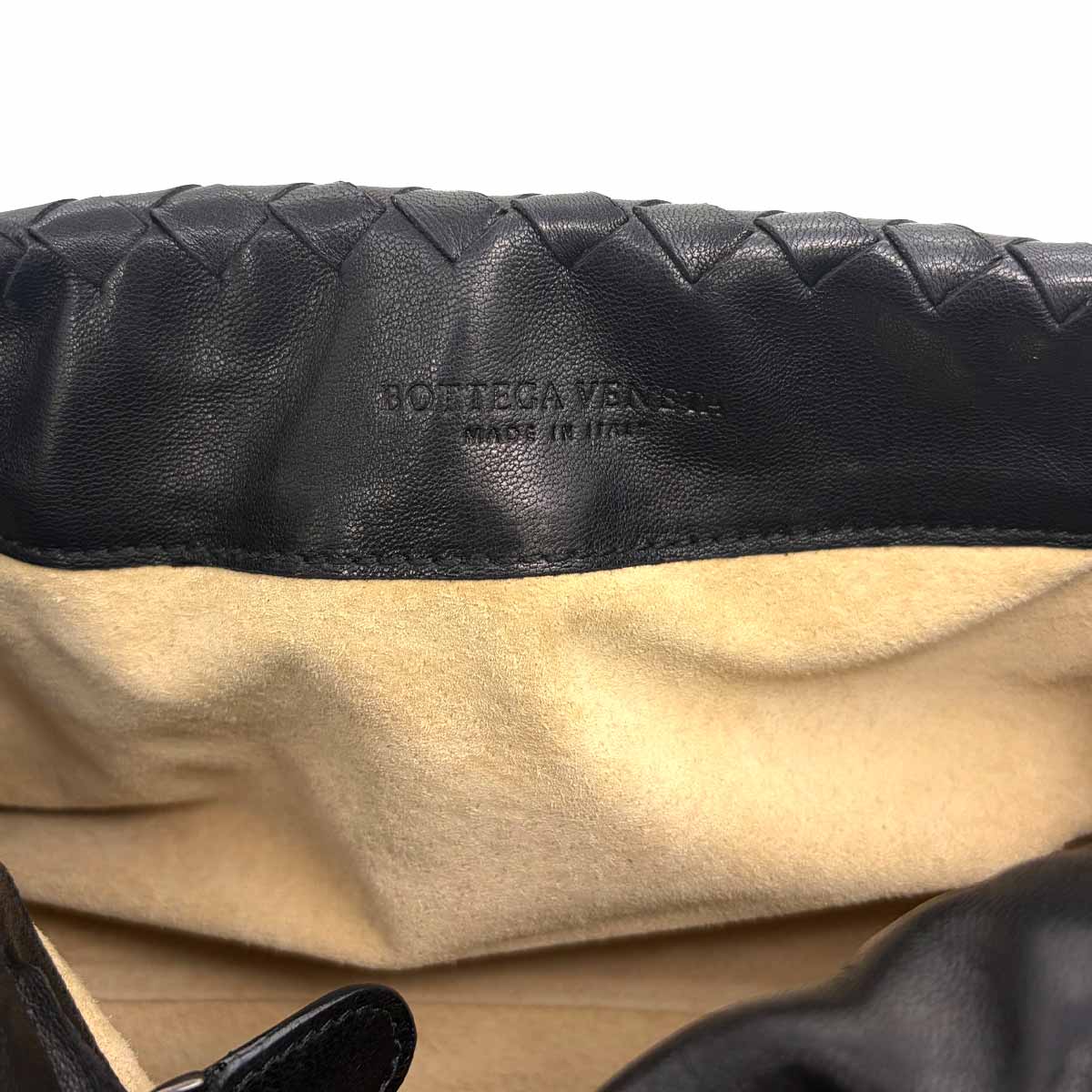 Intrecciato Shoulder Bag Leather Black 145555 Purse