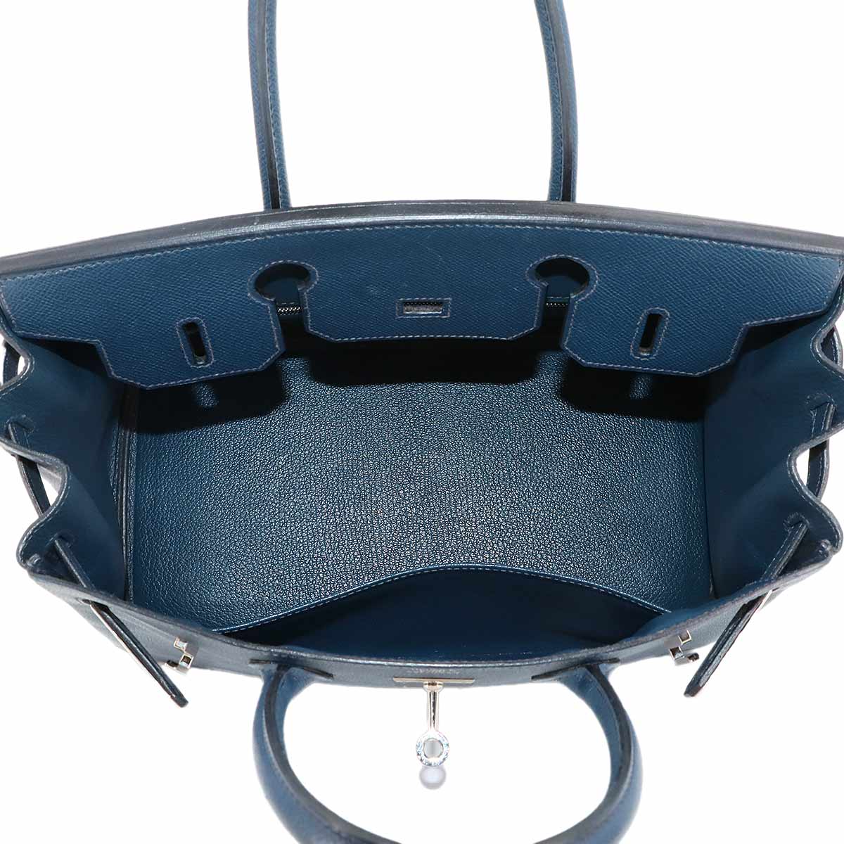 Birkin 30 Veau Epsom Blue Hand Bag Purse