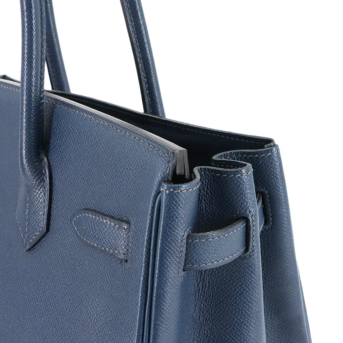 Birkin 30 Veau Epsom Blue Hand Bag Purse