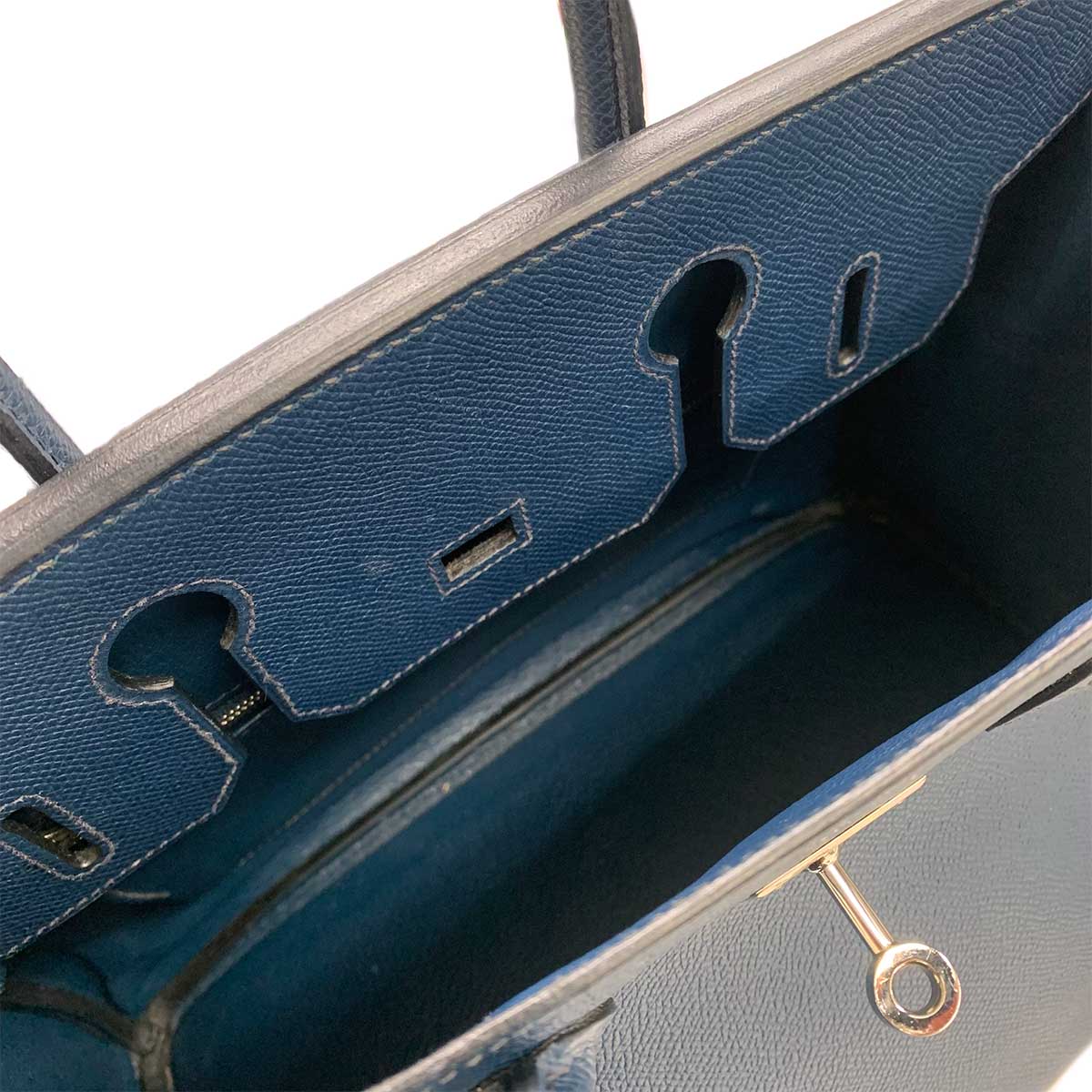 Birkin 30 Veau Epsom Blue Hand Bag Purse