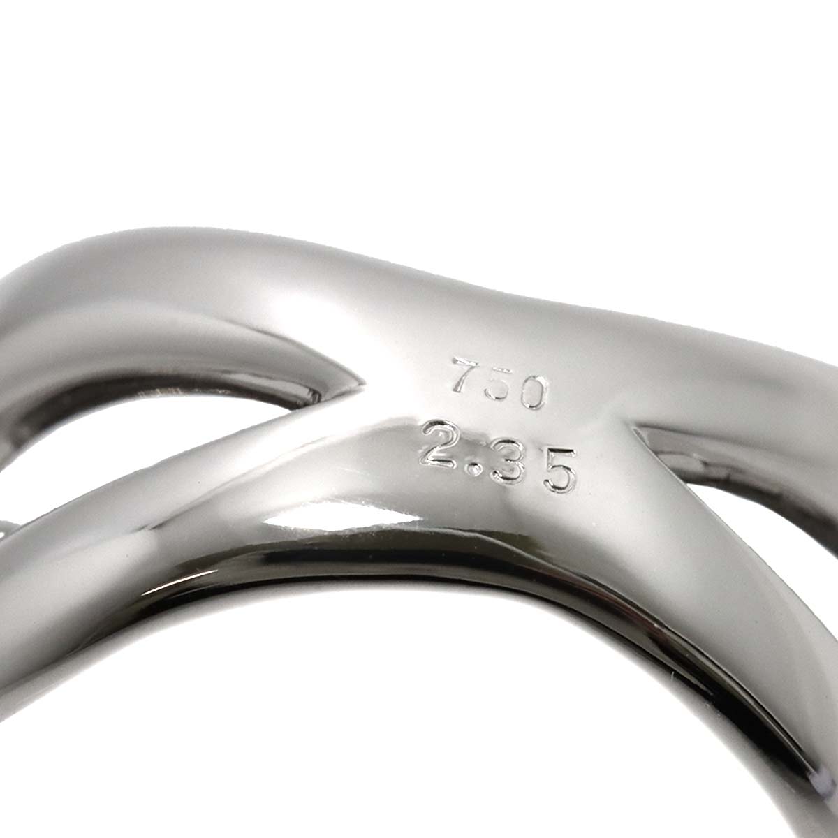 Diamond 2.35ct Ring 18K K18 WG White Gold size6.25-6.5(US)