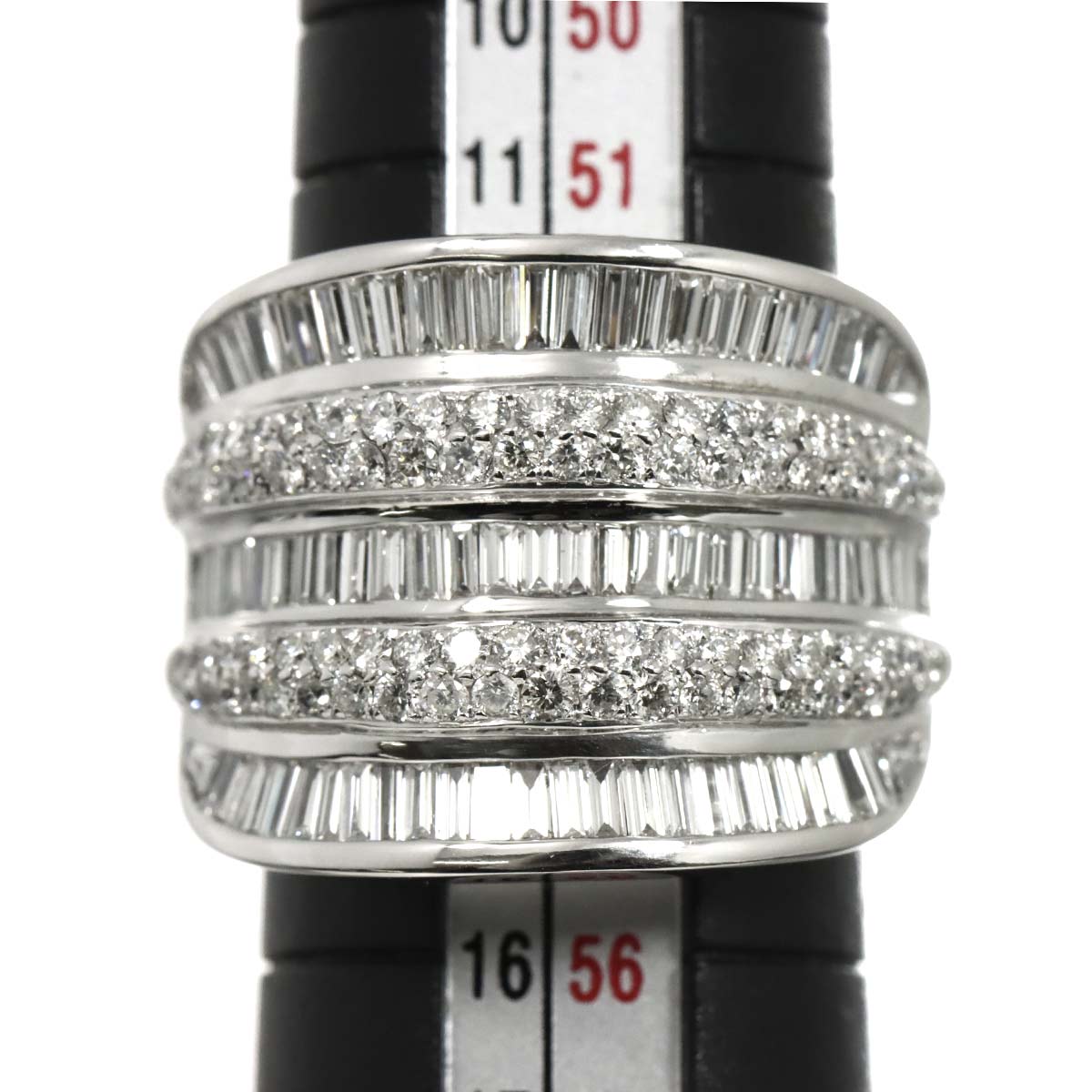 Diamond 2.35ct Ring 18K K18 WG White Gold size6.25-6.5(US)