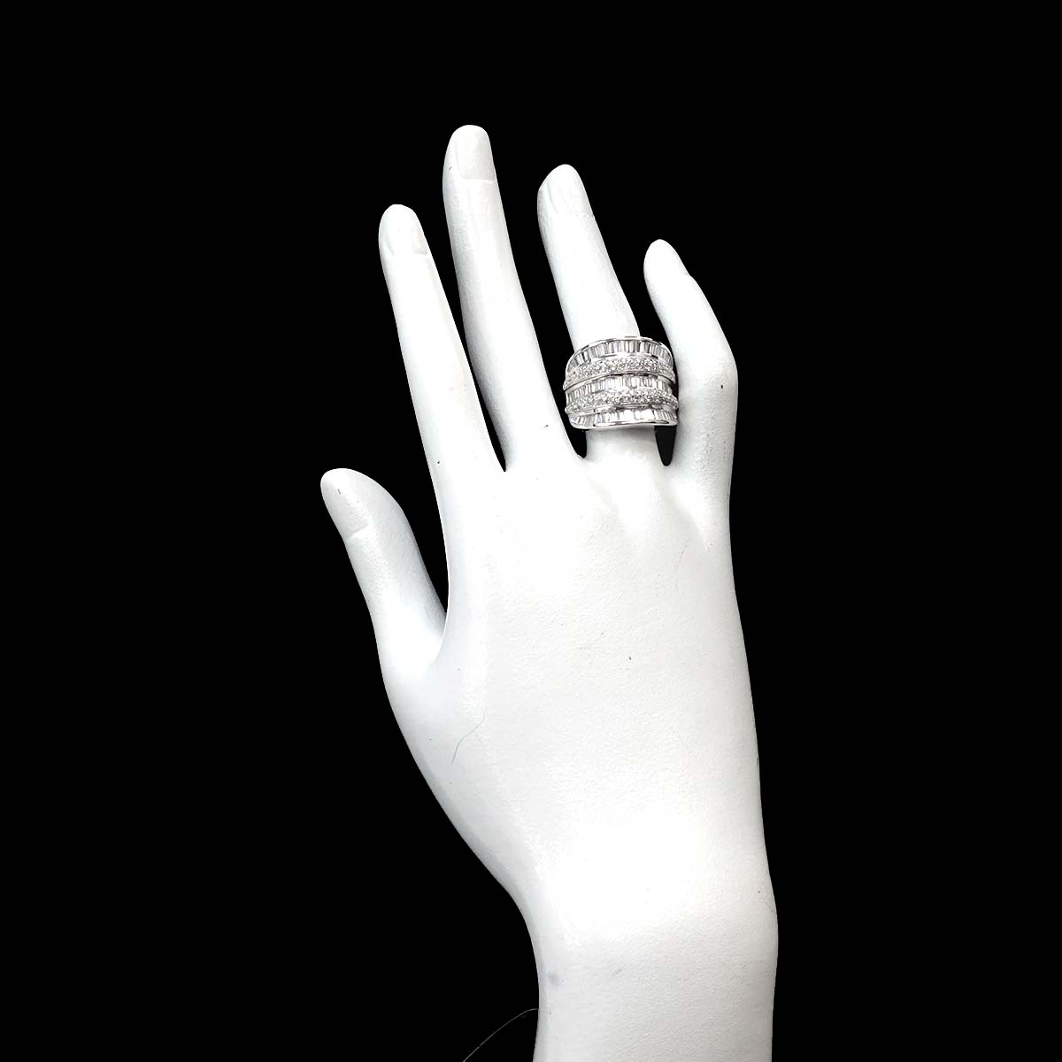 Diamond 2.35ct Ring 18K K18 WG White Gold size6.25-6.5(US)