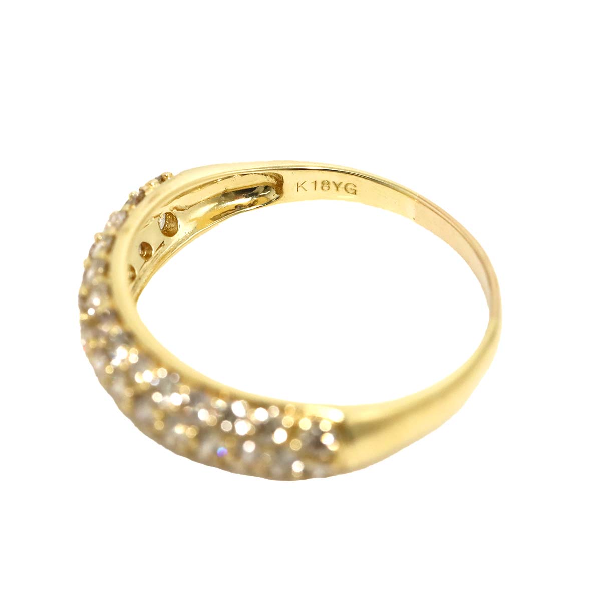 Diamond 1.00ct Ring 18K YG Yellow Gold 750 7.75-8(US)