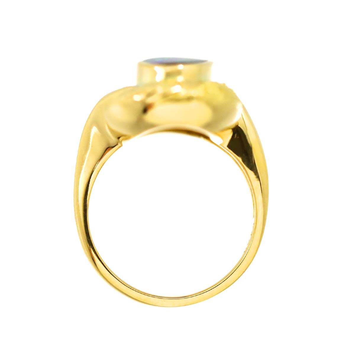 BlackOpal 4.68ct Diamond 0.30ct Ring 18K YG Yellow Gold 750 6(US)