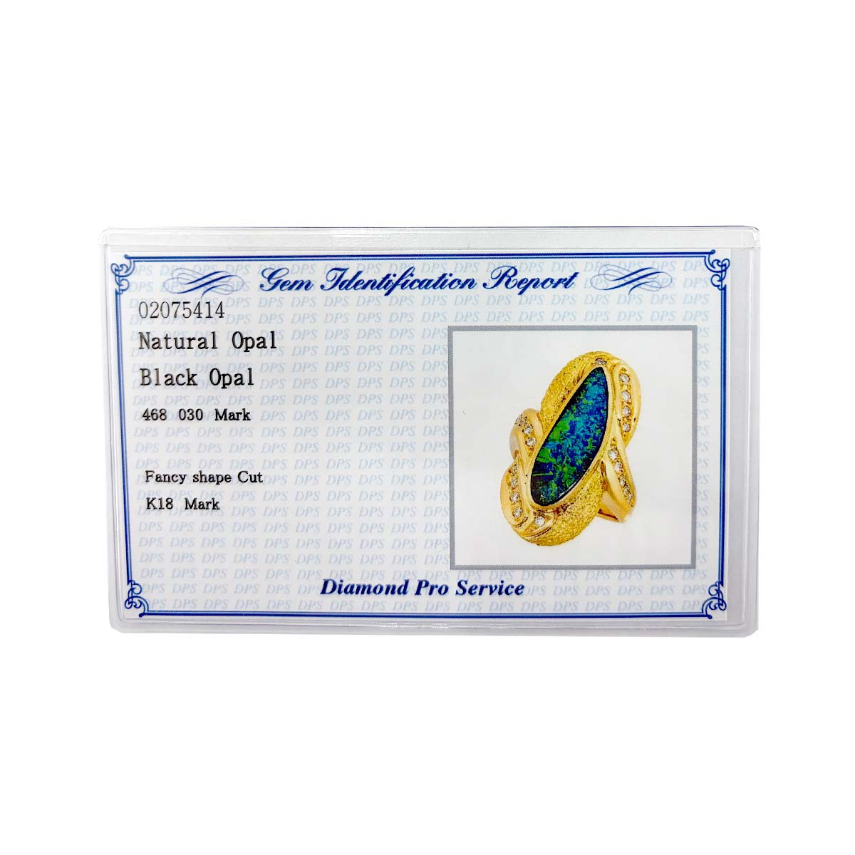 BlackOpal 4.68ct Diamond 0.30ct Ring 18K YG Yellow Gold 750 6(US)