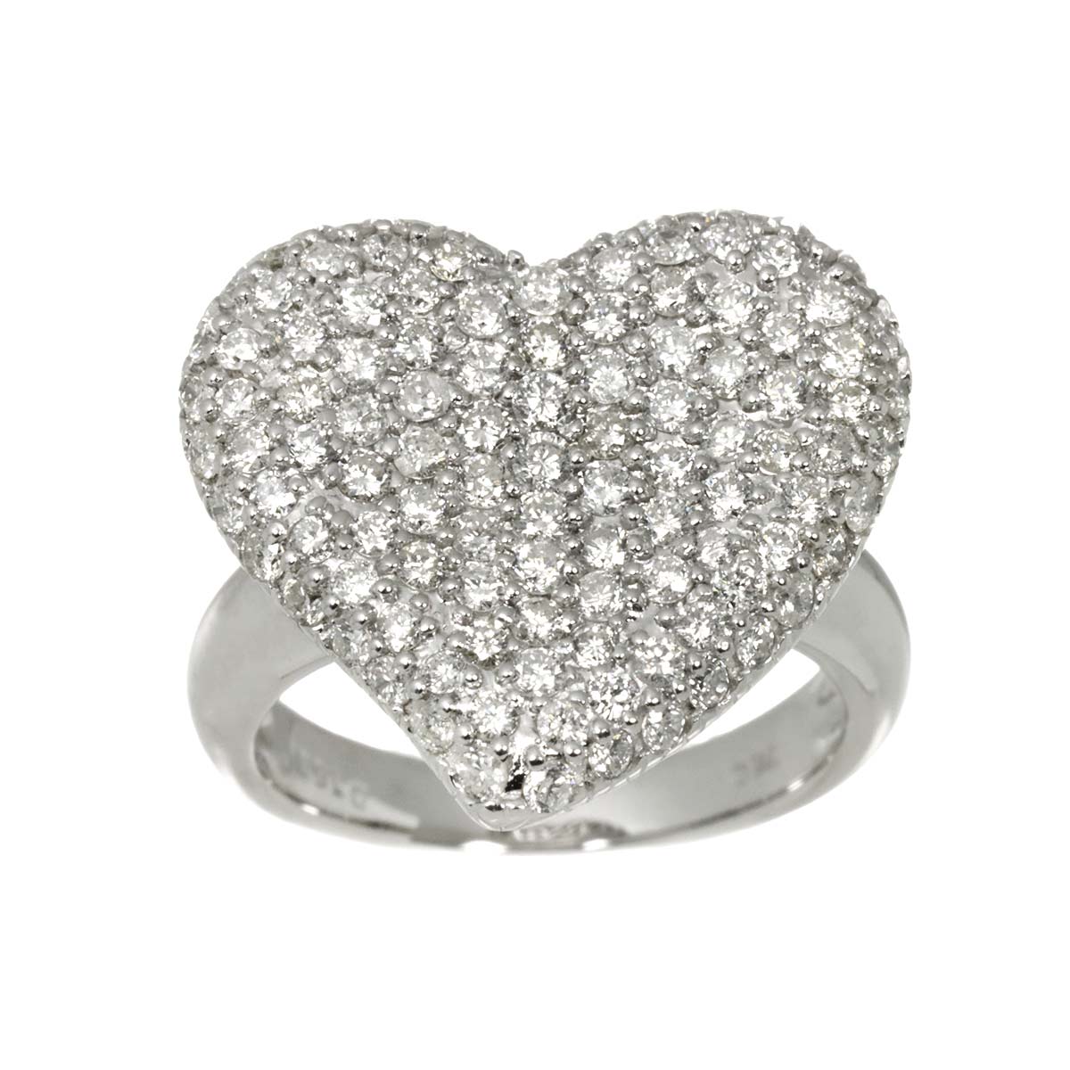 Diamond 1.63ct Ring 18K K18 WG White Gold size6(US)