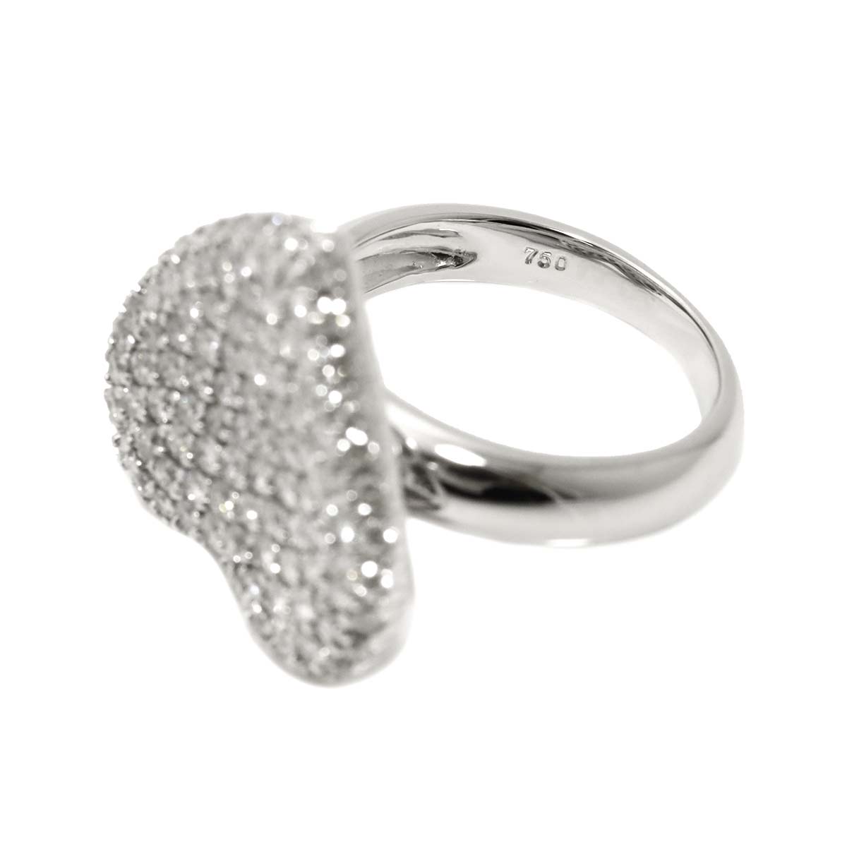 Diamond 1.63ct Ring 18K K18 WG White Gold size6(US)