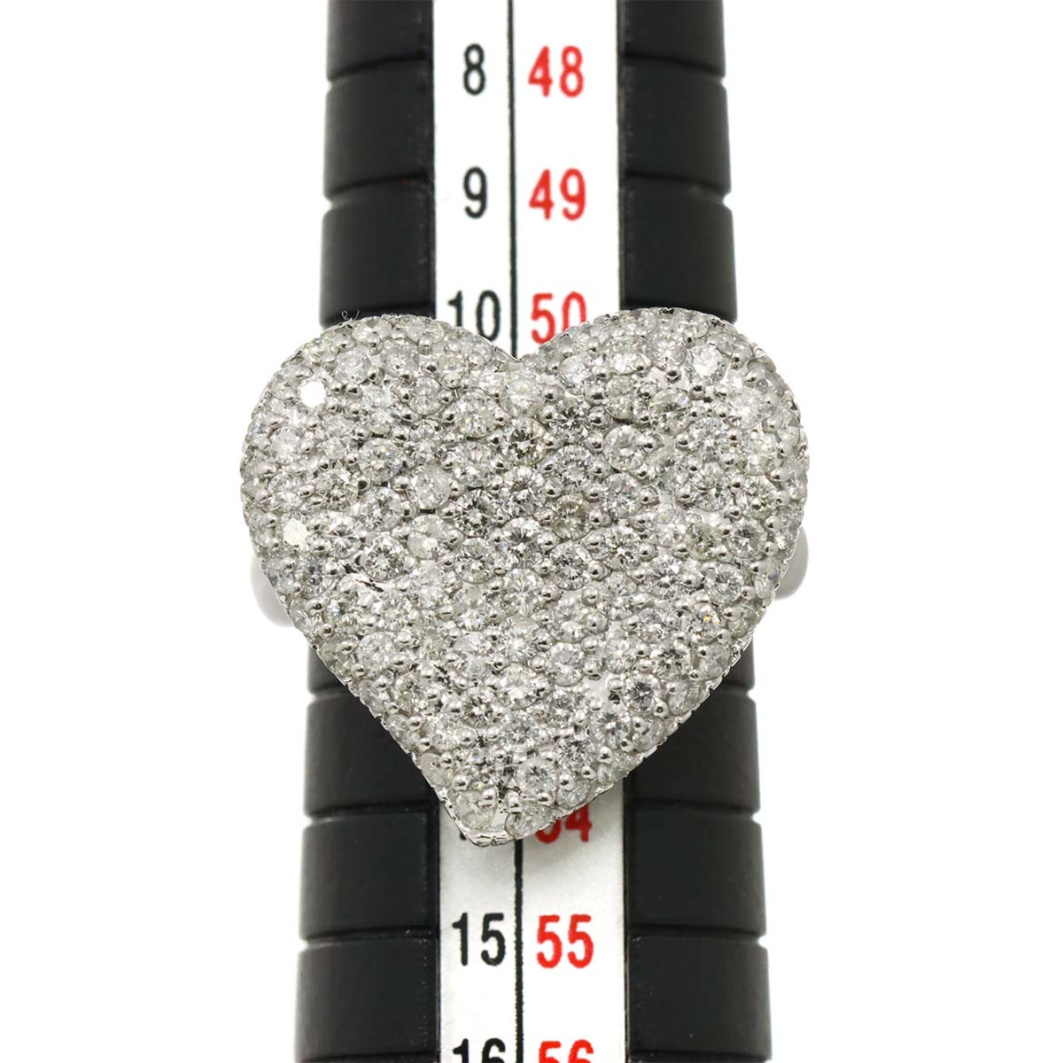 Diamond 1.63ct Ring 18K K18 WG White Gold size6(US)