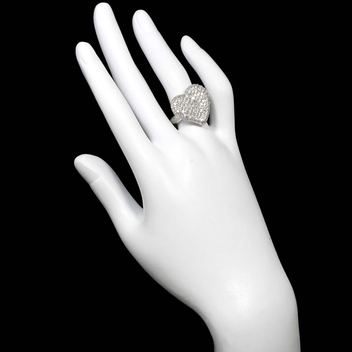 Diamond 1.63ct Ring 18K K18 WG White Gold size6(US)