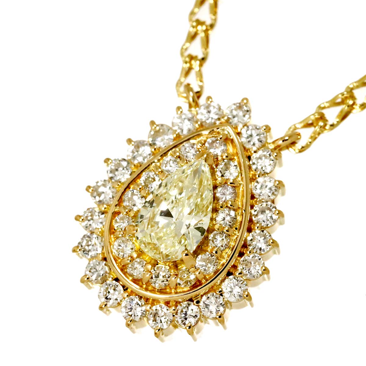Diamond 0.55ct/0.64ct Necklace 18K YG Yellow Gold 750