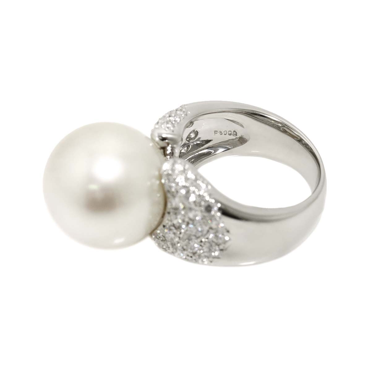 South Sea pearl 15.7mm Diamond 1.41ct Ring Pt Platinum 6.25-6.5(US)