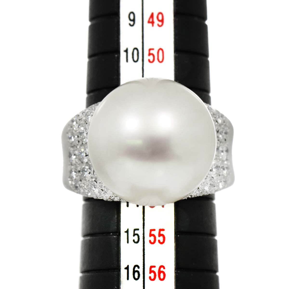 South Sea pearl 15.7mm Diamond 1.41ct Ring Pt Platinum 6.25-6.5(US)
