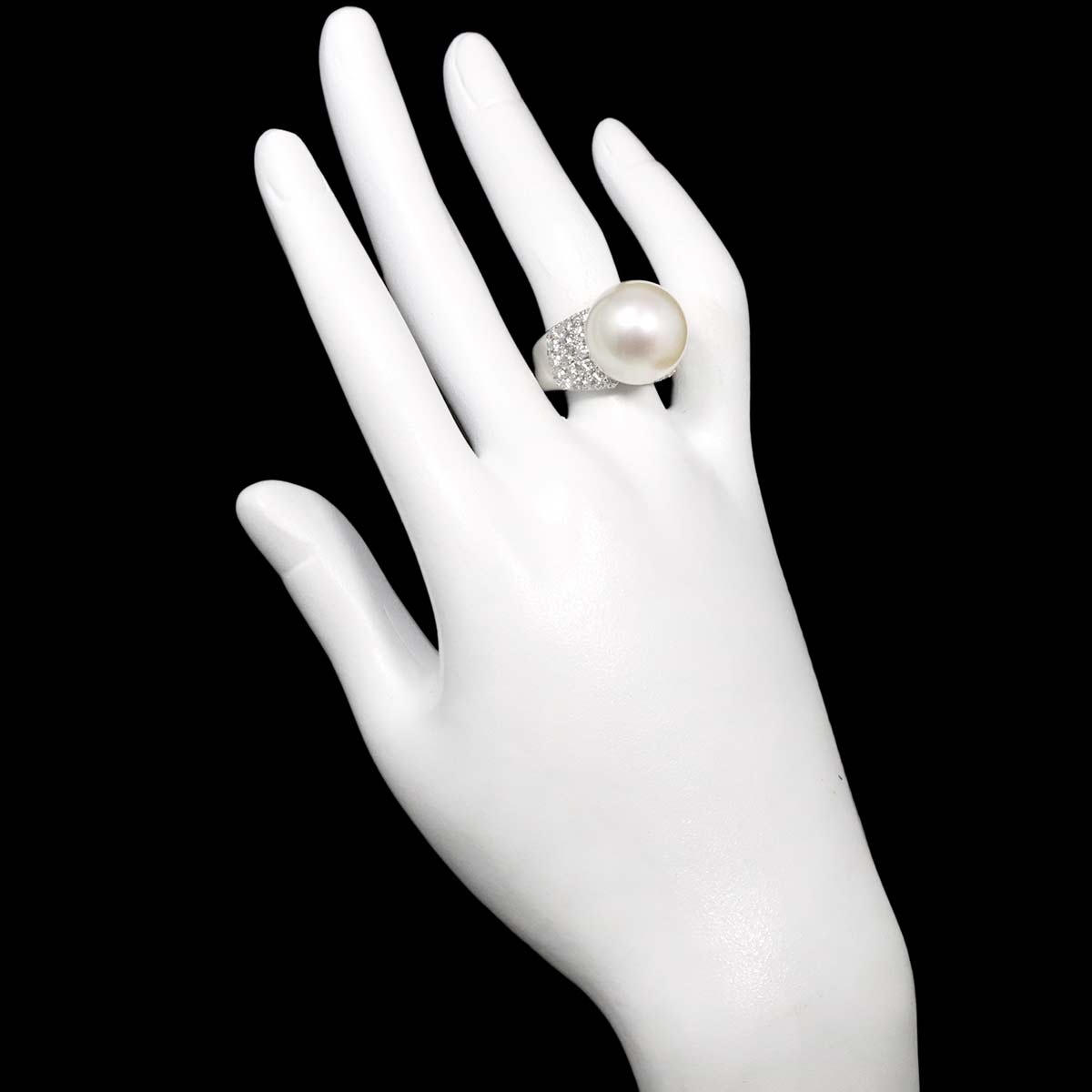 South Sea pearl 15.7mm Diamond 1.41ct Ring Pt Platinum 6.25-6.5(US)