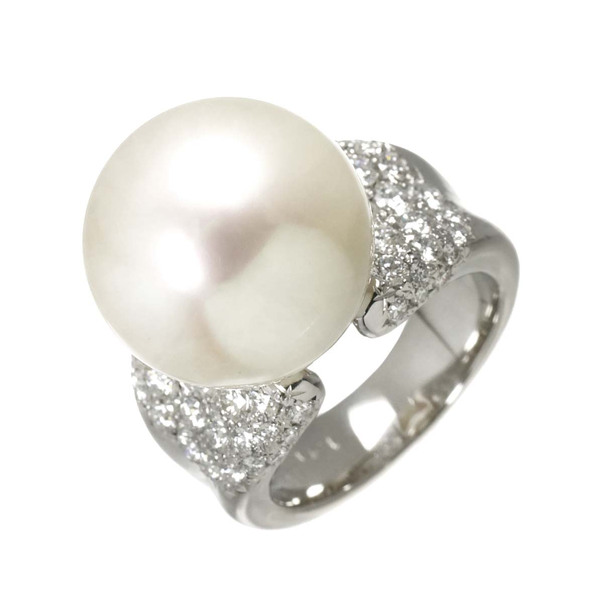 South Sea pearl 15.7mm Diamond 1.41ct Ring Pt Platinum 6.25-6.5(US)