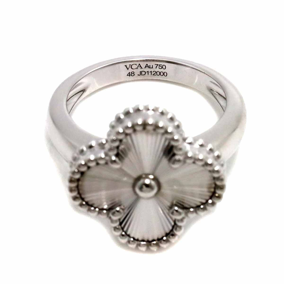 Vintage Alhambra Ring 18K WG 750 size48 4.5(US)