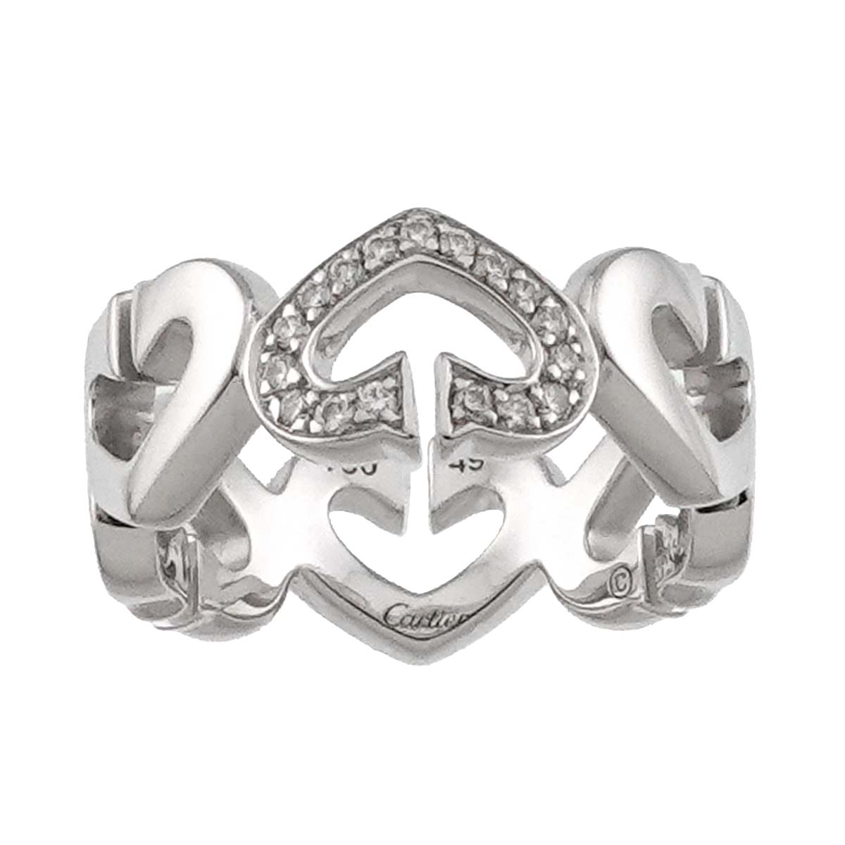 C Heart Diamond Ring 18K White Gold 750 size49 4.75-5(US)