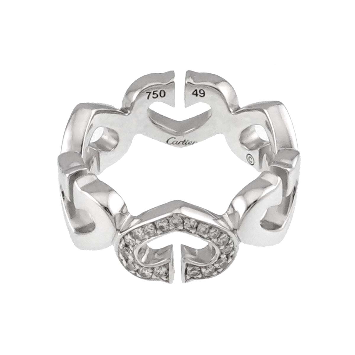 C Heart Diamond Ring 18K White Gold 750 size49 4.75-5(US)