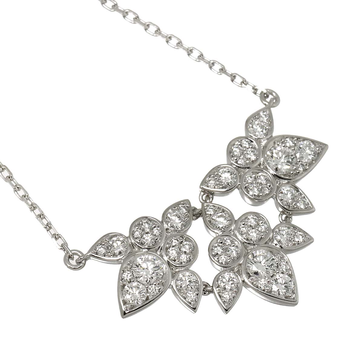 Diamond Necklace 18K White Gold 750