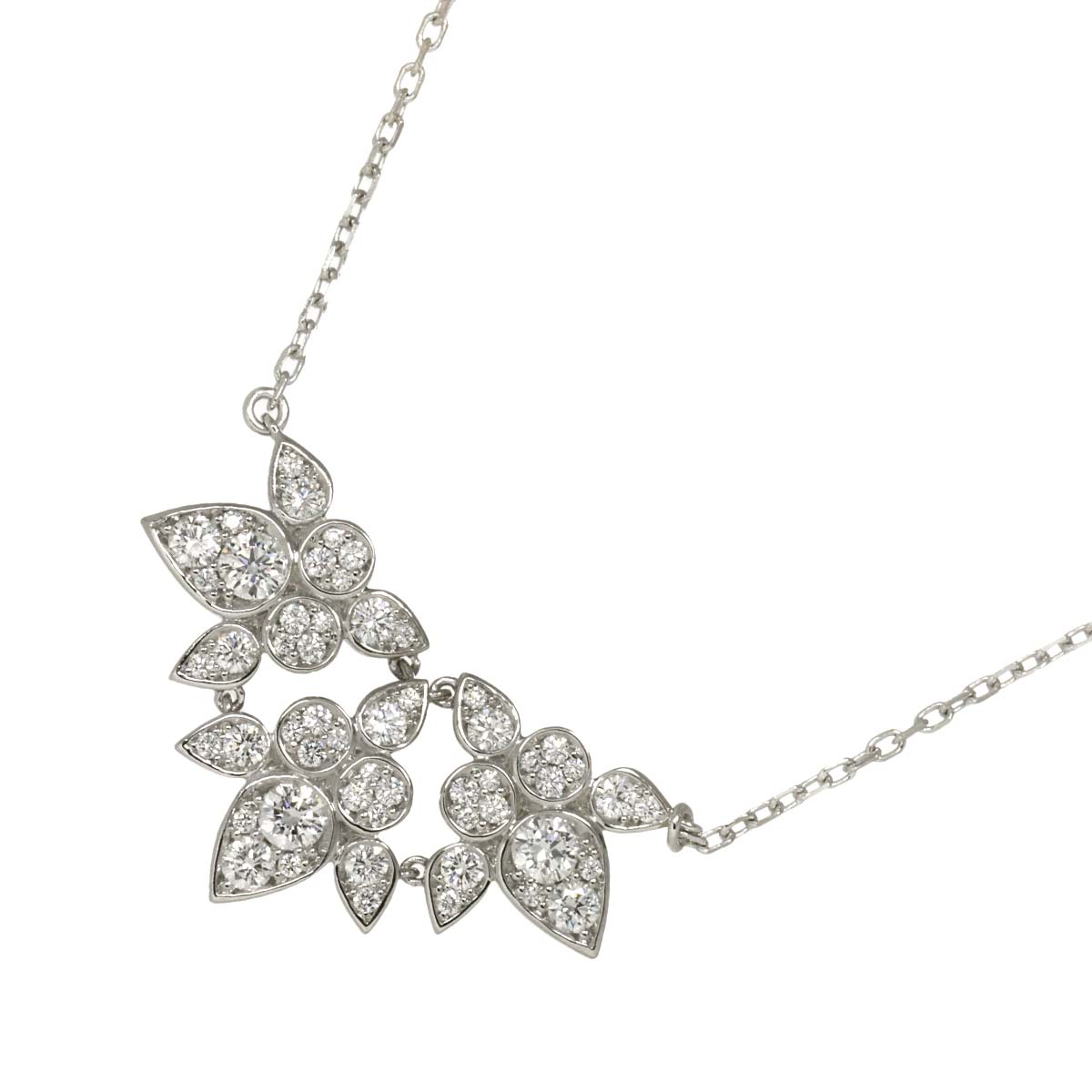 Diamond Necklace 18K White Gold 750