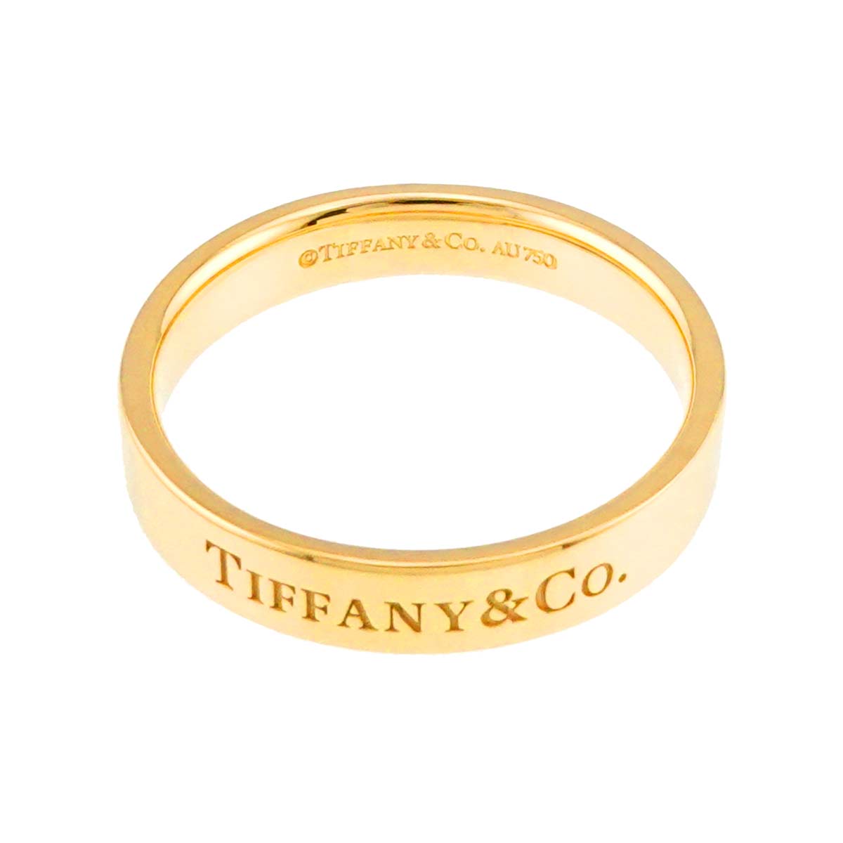 Flat Band Ring 18K Yellow Gold 750 Size7.5-7.75(US)