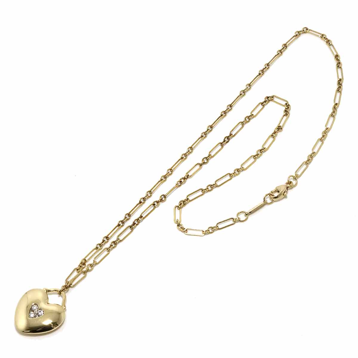 Heart Rock Diamond Necklace 18K Yellow Gold 750