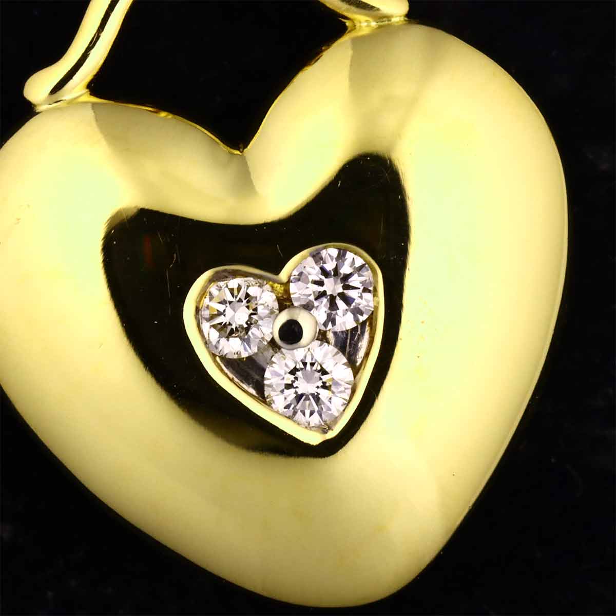 Heart Rock Diamond Necklace 18K Yellow Gold 750
