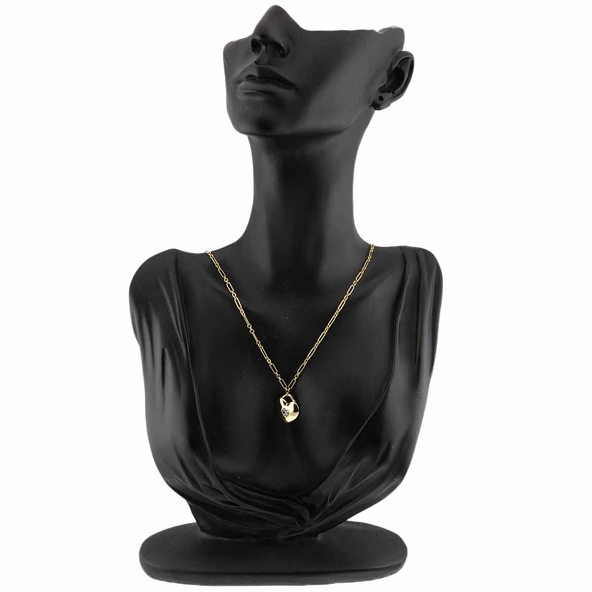 Heart Rock Diamond Necklace 18K Yellow Gold 750