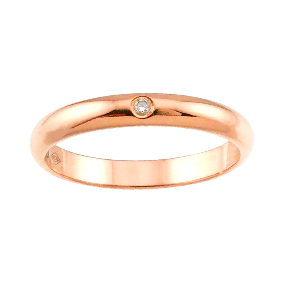 Classic Diamond 1P Ring 18K Pink Gold 750 Size48 4.5(US)