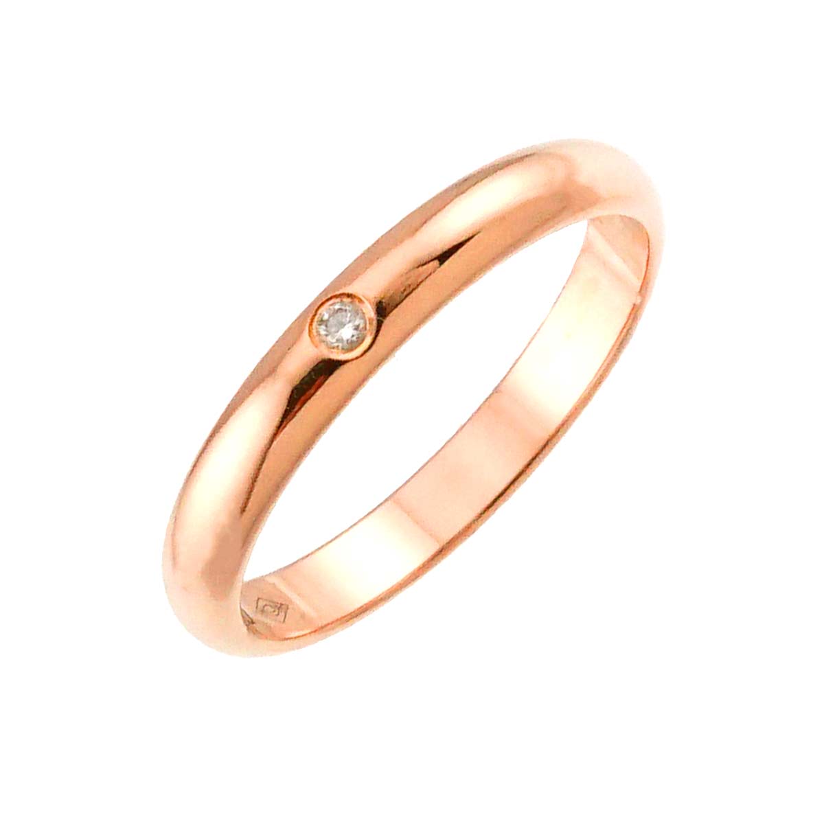 Classic Diamond 1P Ring 18K Pink Gold 750 Size48 4.5(US)