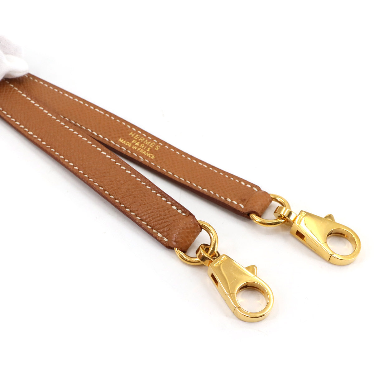 Shoulder Strap Couchevel Epsom Leather Gold Brown Accessory