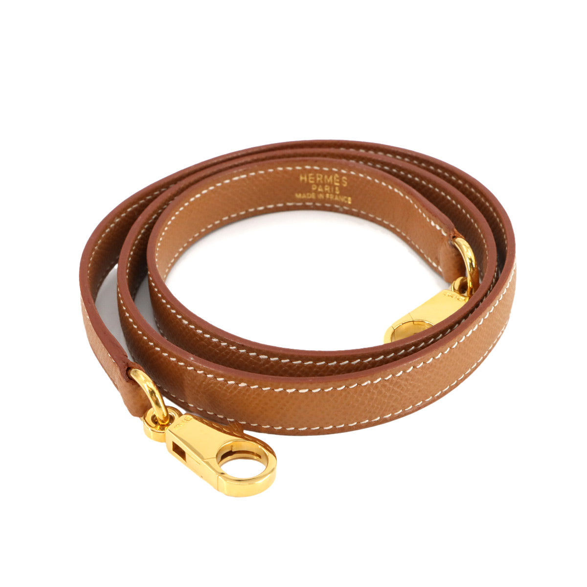 Shoulder Strap Couchevel Epsom Leather Gold Brown Accessory
