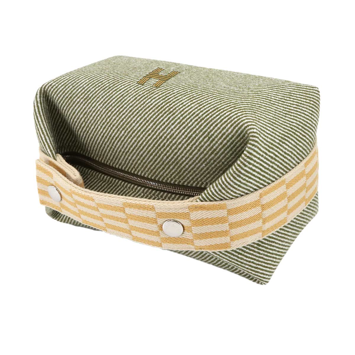 Bride a Brac PM H Natte Hand Bag Toile H Vert Foret Pouch