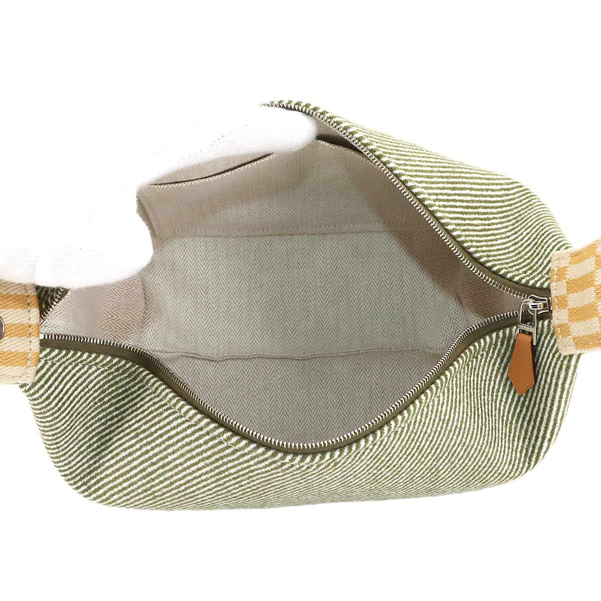 Bride a Brac PM H Natte Hand Bag Toile H Vert Foret Pouch