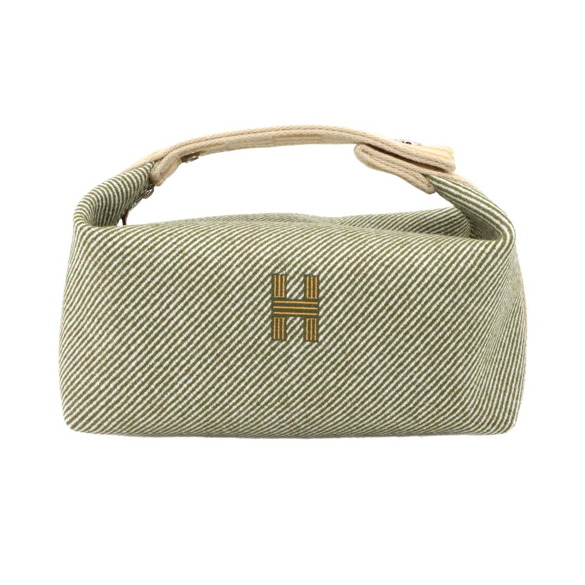 Bride a Brac PM H Natte Hand Bag Toile H Vert Foret Pouch