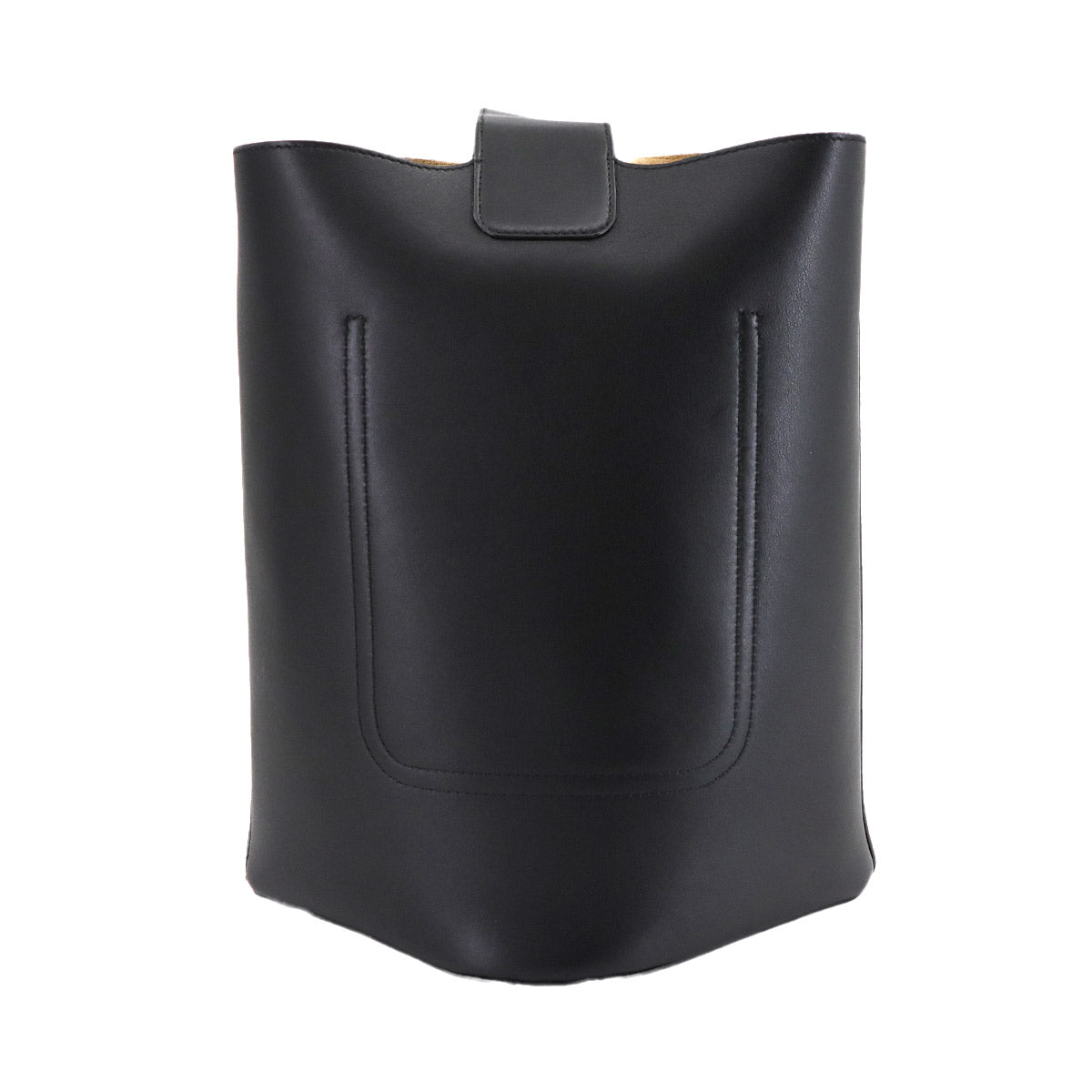 Pebble Bucket Bag Medium Shoulder Bag Leather Black Purse