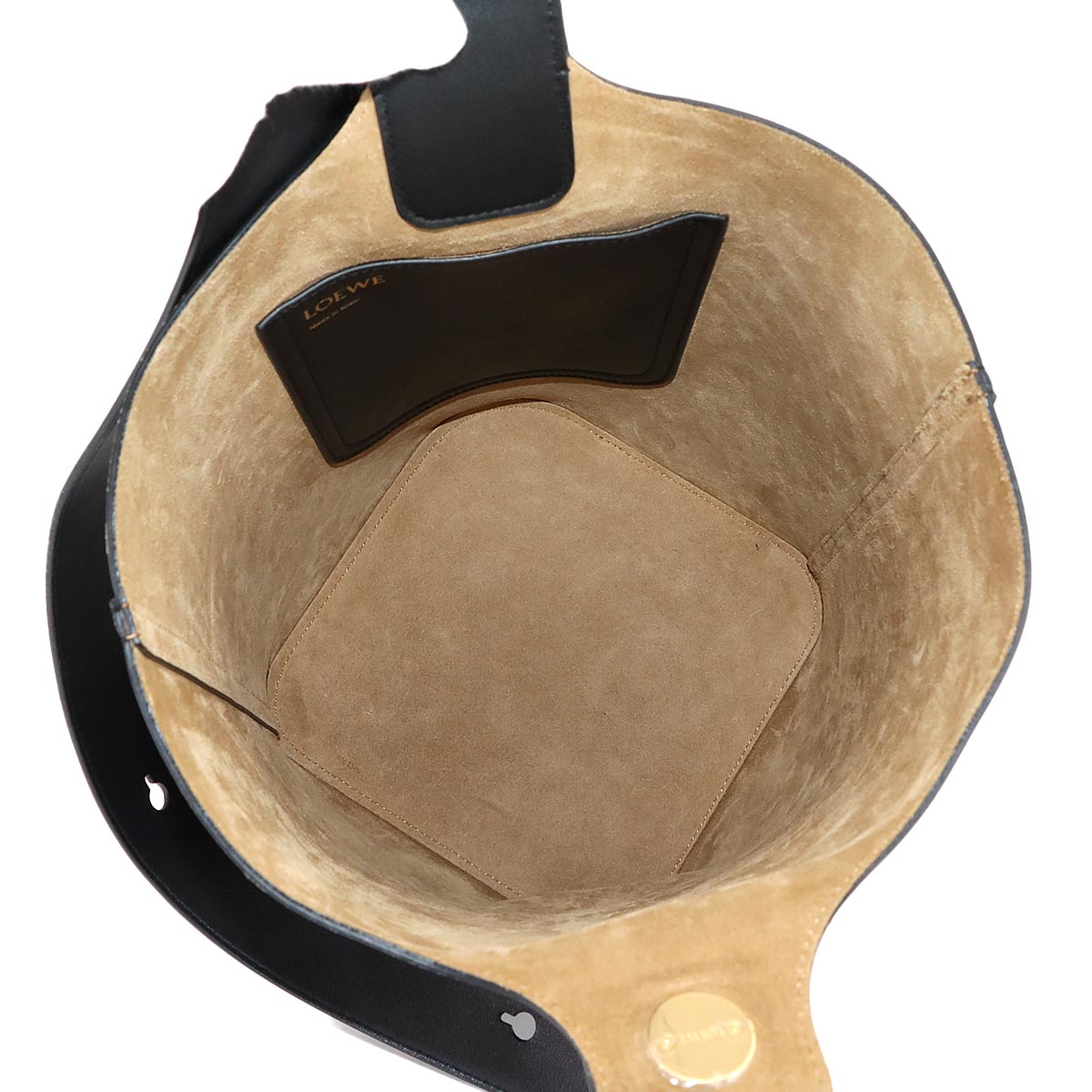 Pebble Bucket Bag Medium Shoulder Bag Leather Black Purse