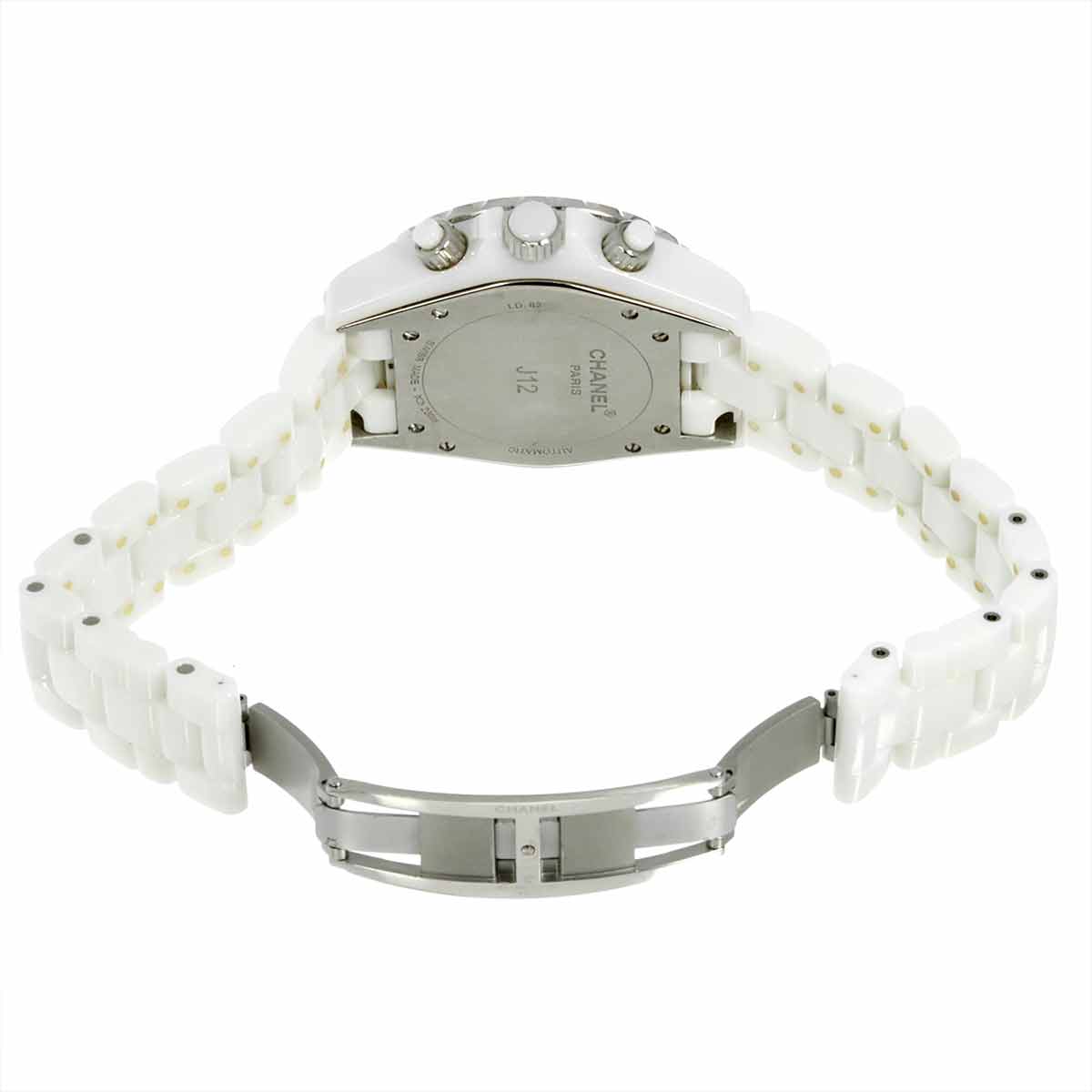 J12 Chronograph H2009 9P Diamond Date White Dial Mens Watch