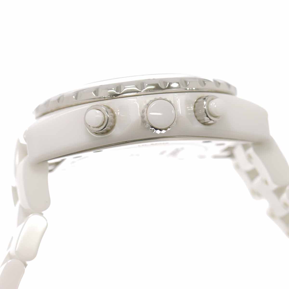 J12 Chronograph H2009 9P Diamond Date White Dial Mens Watch