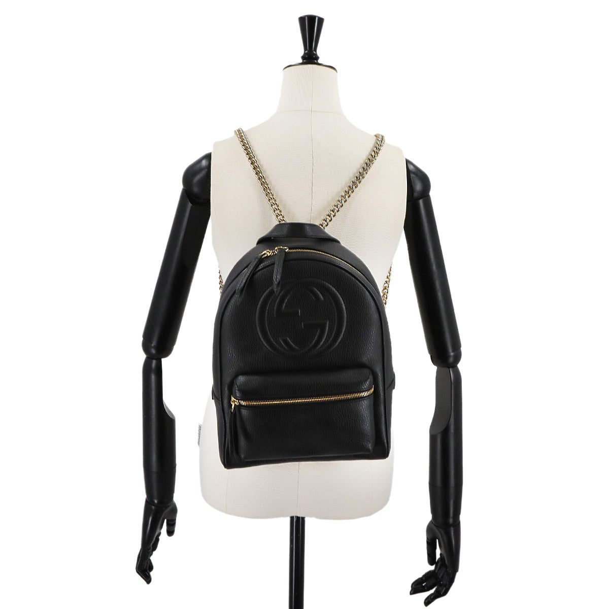 Interlocking G Soho Back Pack Leather Black 536192 Purse