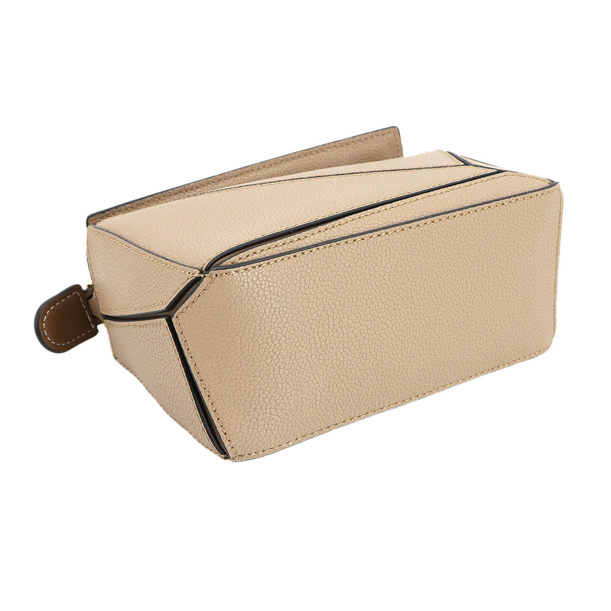 Puzzle Bag Mini 2way Hand Shoulder Bag Leather Beige Purse