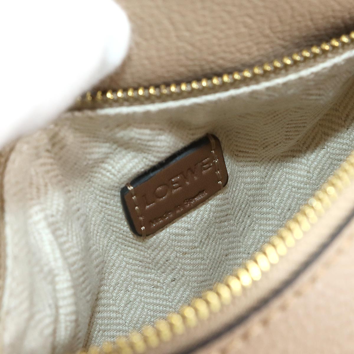 Puzzle Bag Mini 2way Hand Shoulder Bag Leather Beige Purse