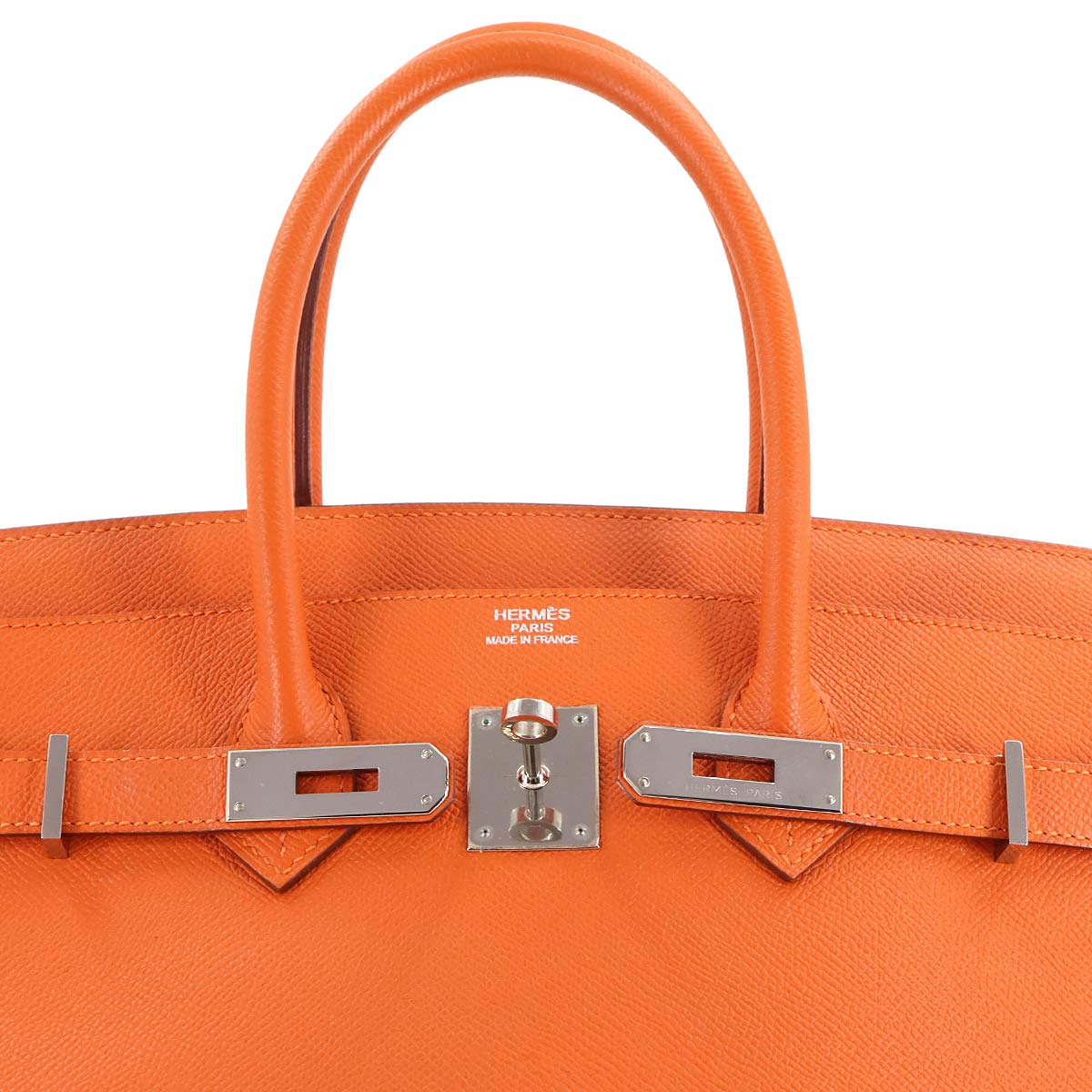 Birkin 35 Veau Epsom Feu Orange Hand Bag Purse
