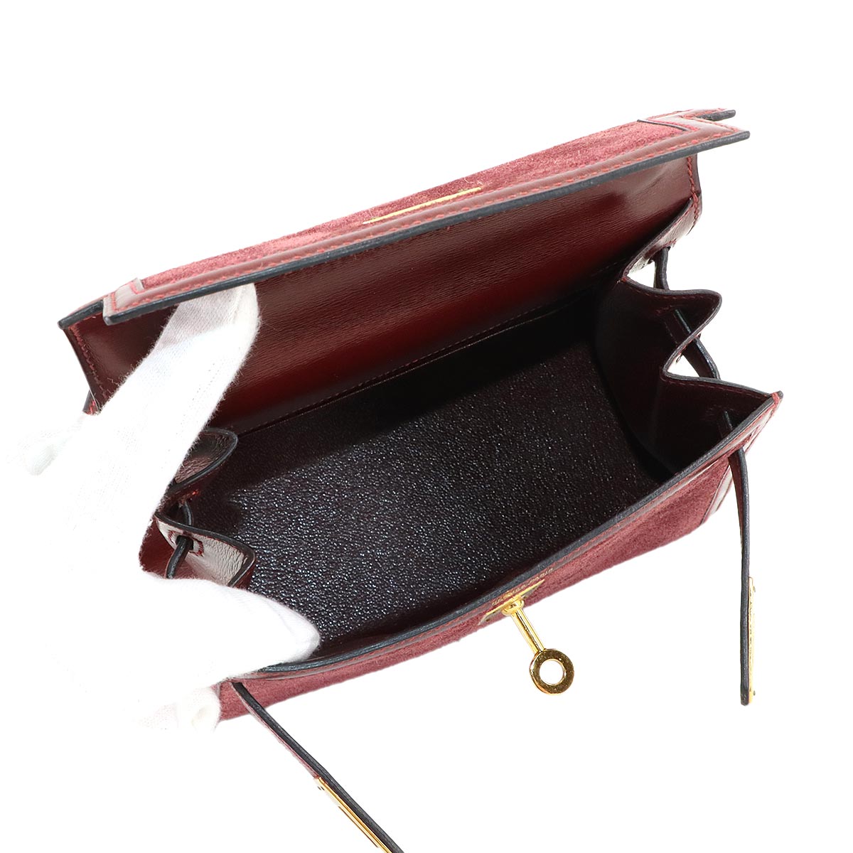 Mini Kelly Shoulder Bag Dobris Box calf Rouge H Purse