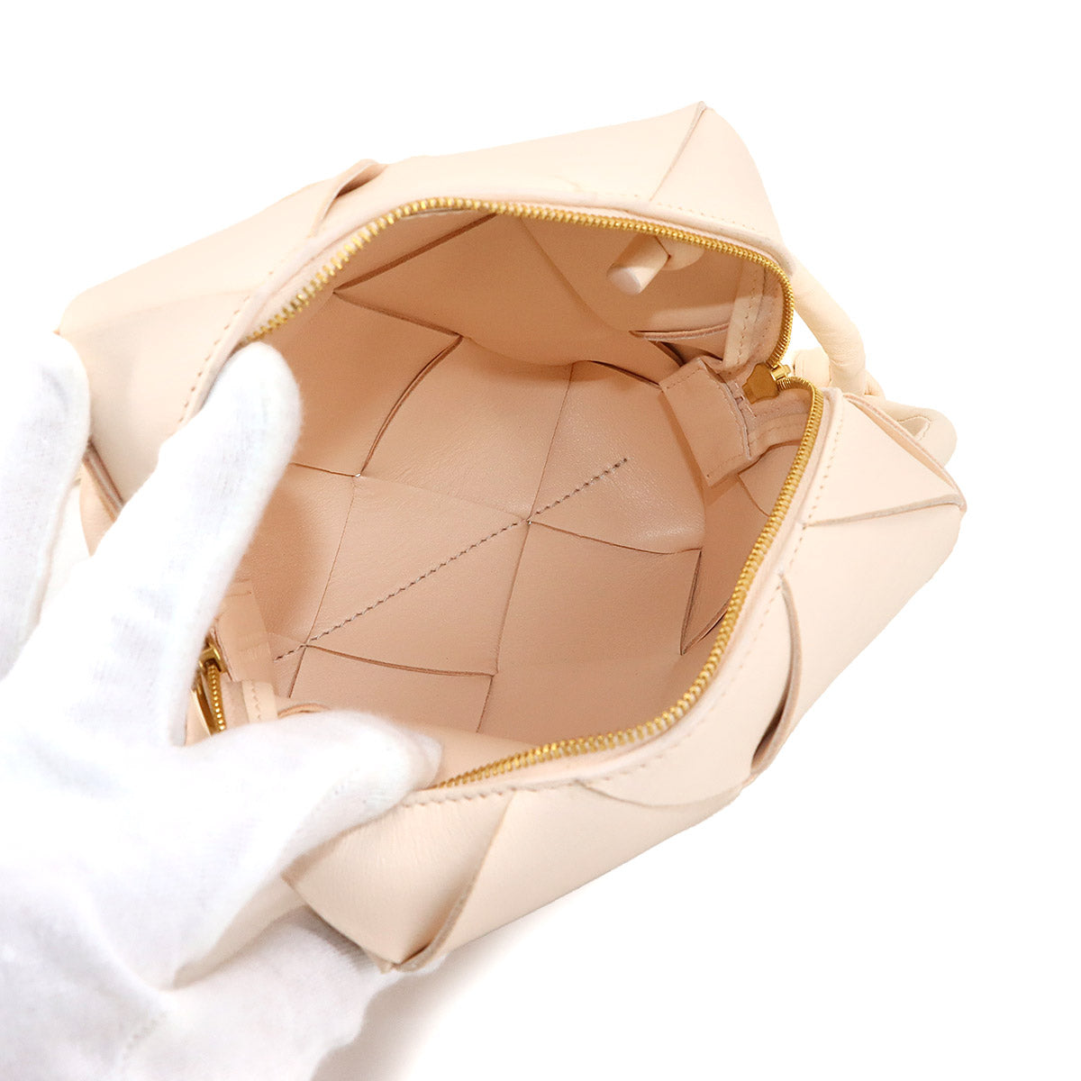 Maxi Intrecciato Mini Cassette Shoulder Bag Beige